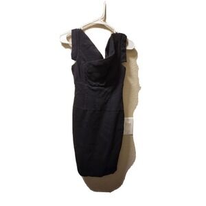 Bebe Wool Knee Length Dress Black Size XS
